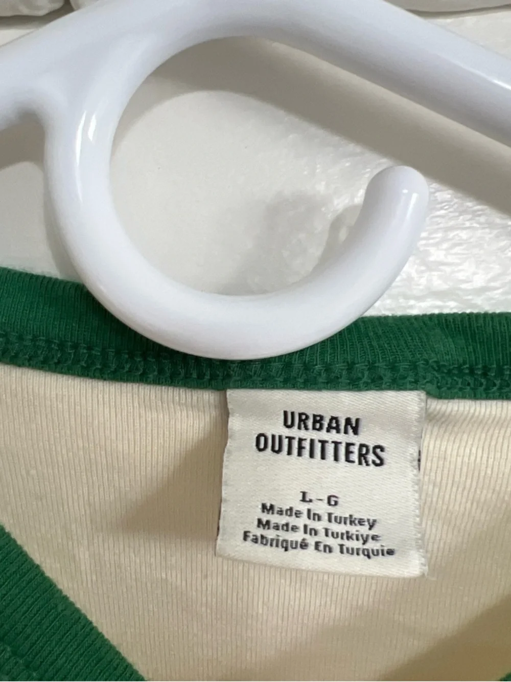 Urban Outfitters Cream Ringer Tee with Green Trim and Strawberry Graphic - Picture 3 of 4